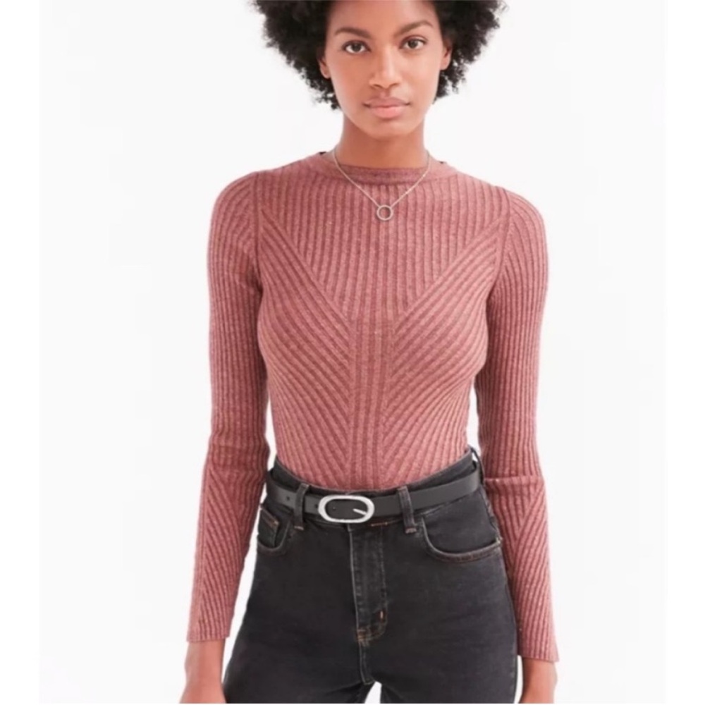 Urban Outfitters Silence & Noise Speckled Patterned Ribbed Long Sleeve Sweater